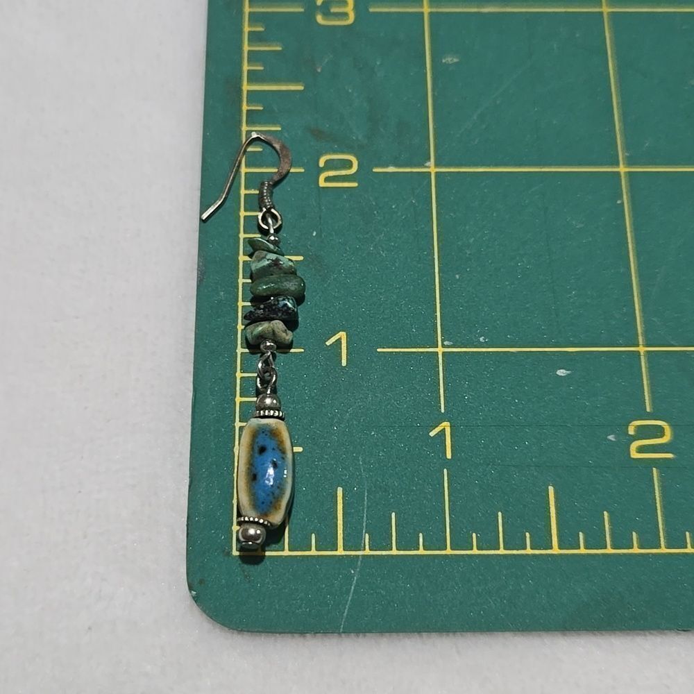 Turquoise and Sterling Silver Earrings - Picture 5 of 5